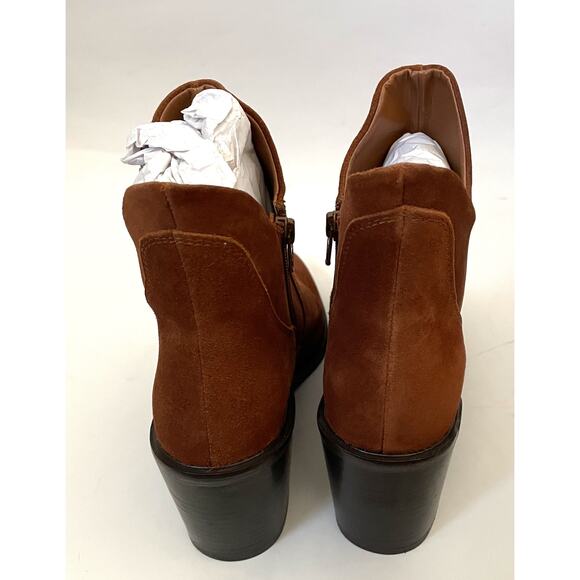 Seychelles Leather Suede Heeled Ankle Boots Brown Size 9 NEW - Picture 4 of 9